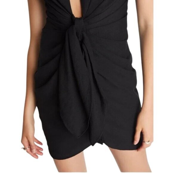 2/$30 NWT Choosy Size 2 St. Crosby Black Sleeveless Plunging Neck Shirt Dress - Picture 4 of 13